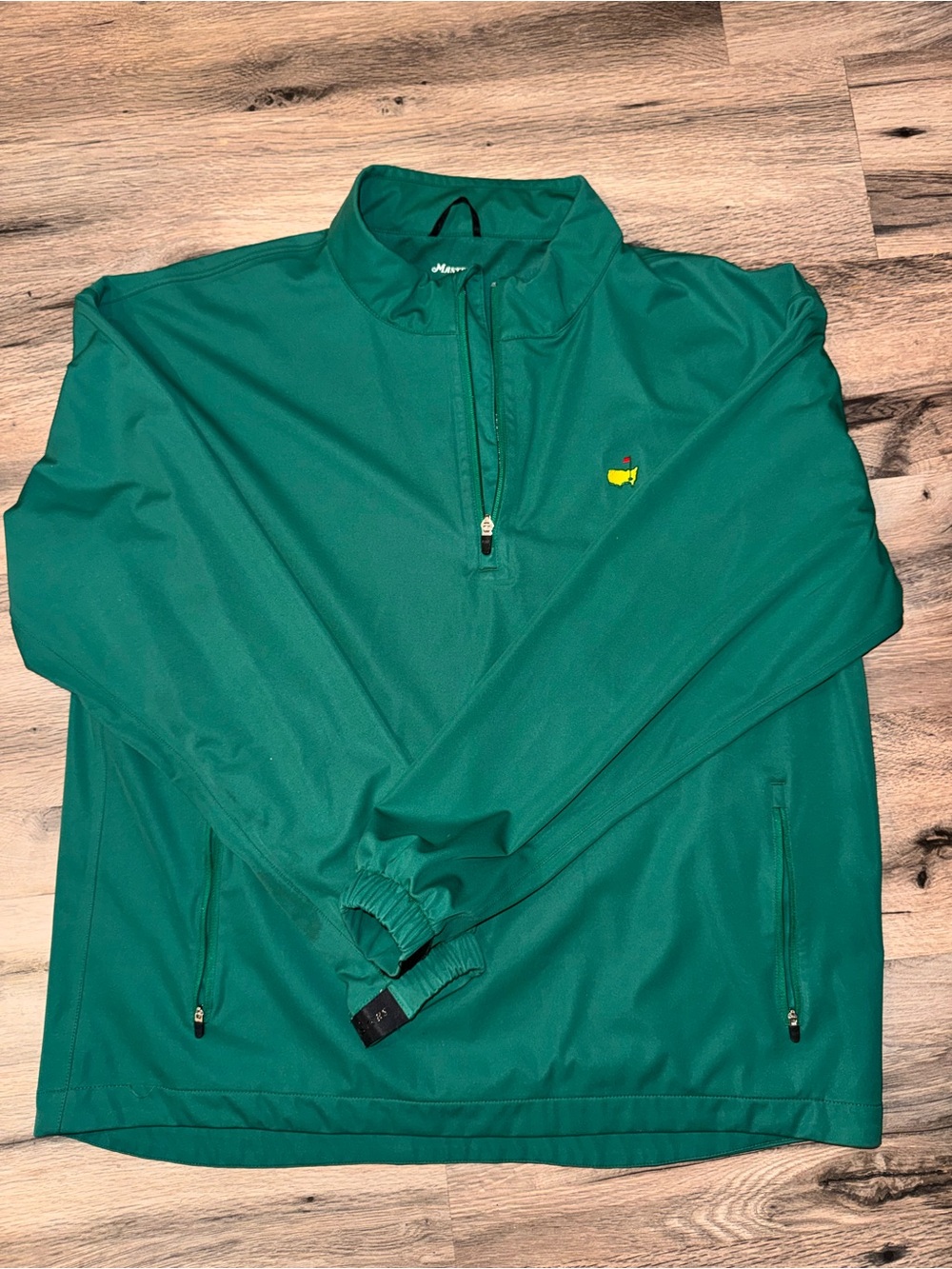 Masters Tech Green Quarter-Zip Windbreaker